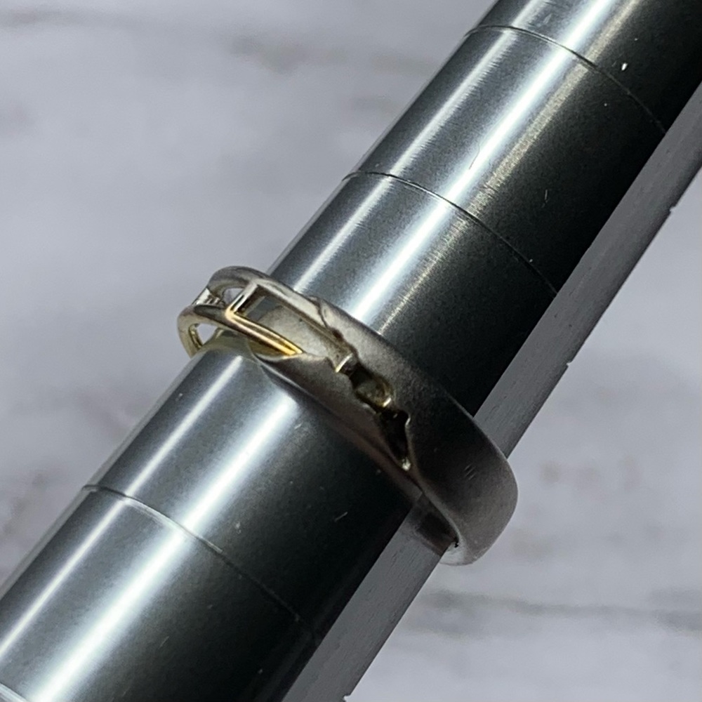 Unique sterling hua ya band silver gold ring 8